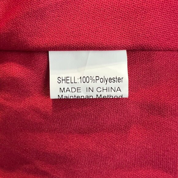 Anrabees Midi Dress XL Maroon Pleated Long Puff Sleeve Ruffle A-line Chiffon NEW - Picture 14 of 16